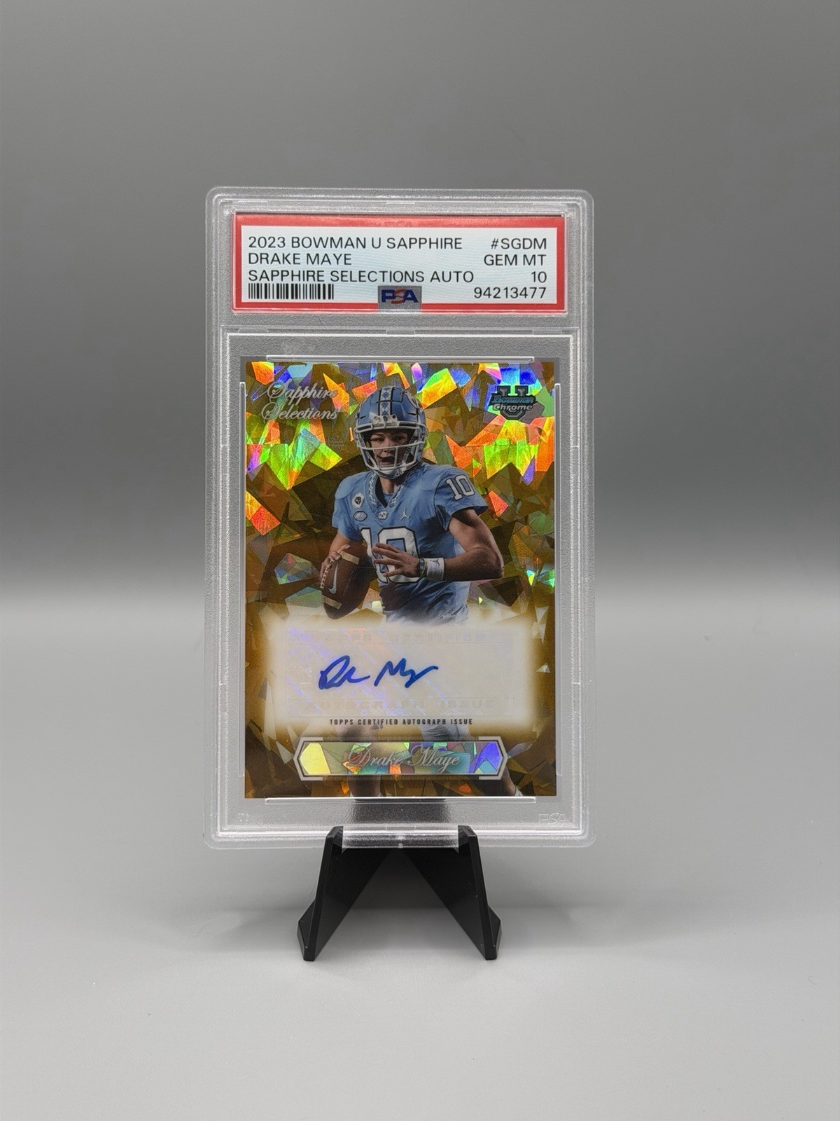 2023 Bowman U Sapphire Drake Maye Sapphire Selections Auto 01/50 PSA 10 FIRST