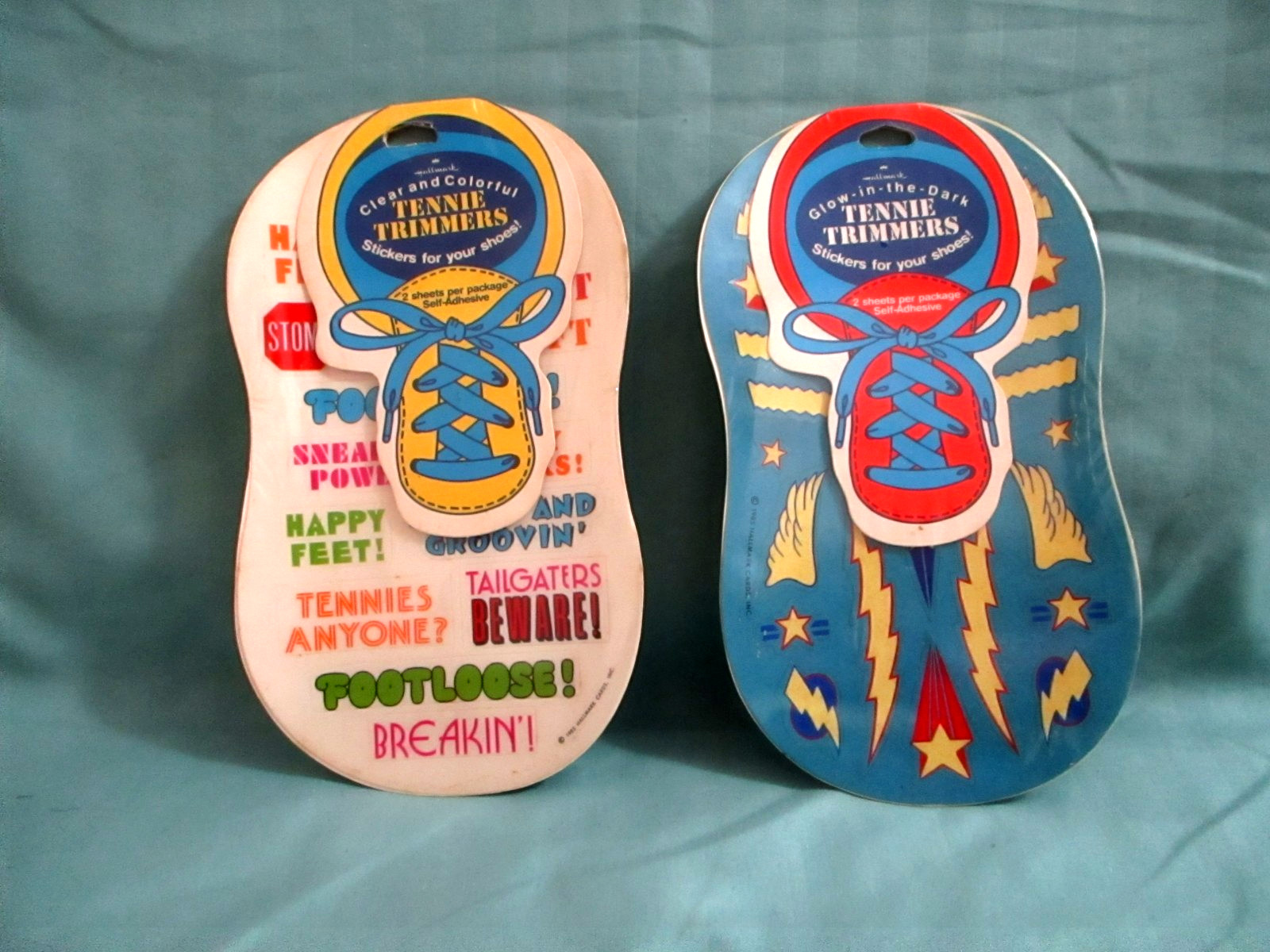 Vintage 1985 Hallmark 2pks. Tennie Trimmers Stickers for shoes. NIP