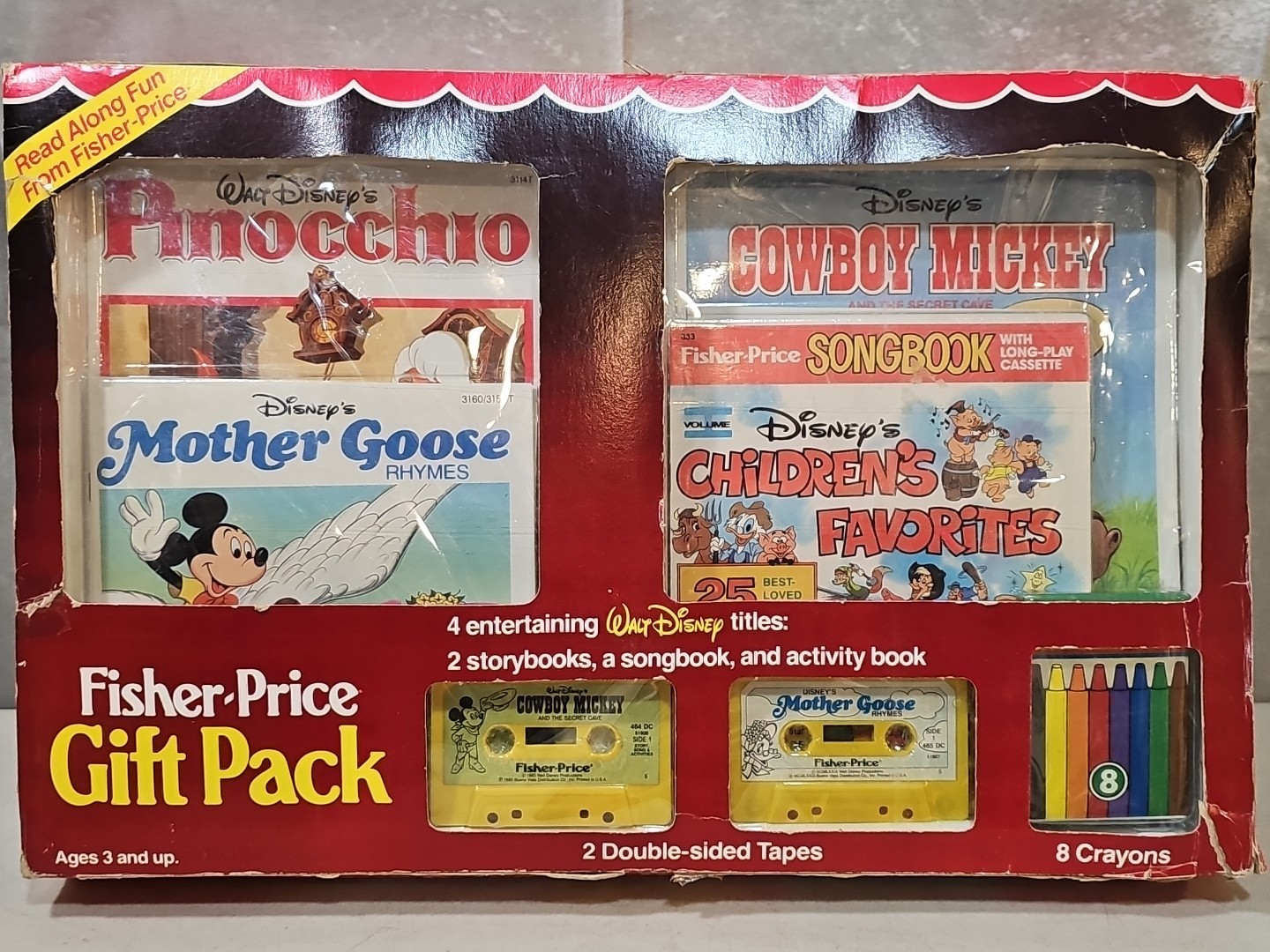 SUPER RARE 1987 Walt Disney Fisher Price Gift Pack. NEW OLD STOCK