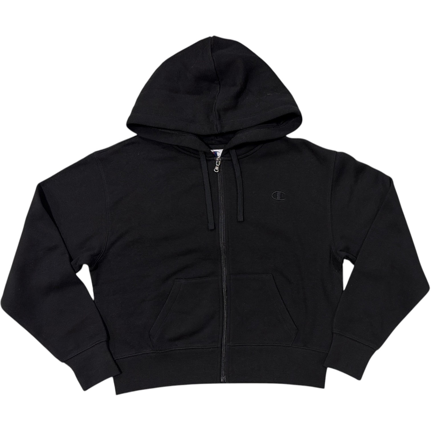 Champion Women\'s Relaxed Fit Drop Shoulder Fleece Full-Zip Jacket (Black, L)