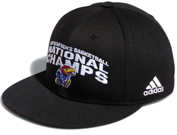NEW Kansas Jayhawks KU 2022 National Champs Adidas Snapback Hat Cap Adult OSFM