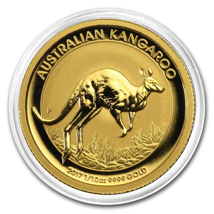 2017 Australia 1/10 oz Gold Kangaroo BU Coin Rare