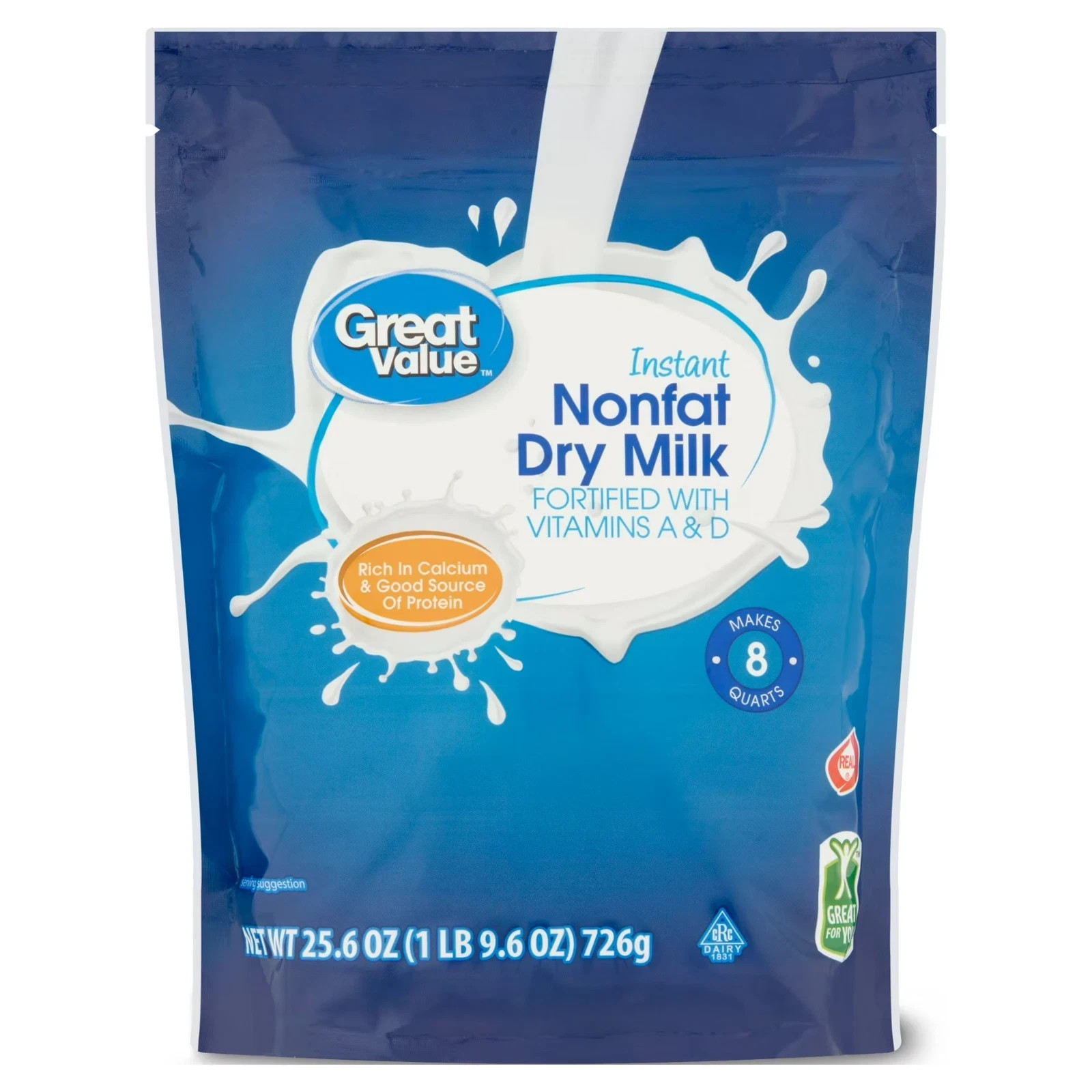 Great Value Instant Nonfat Dry Milk, 25.6 oz, Bag, new Great Value Instant Nonfat Dry Milk, 25.6 oz, Bag, new