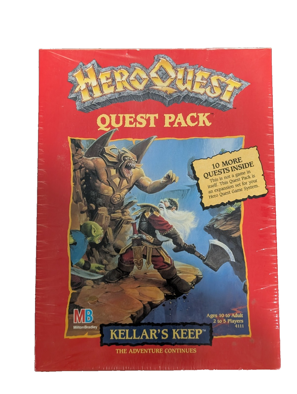 NEW SEALED Vintage 1991 HeroQuest Kellar\'s Keep Quest Pack Expansion Board Game