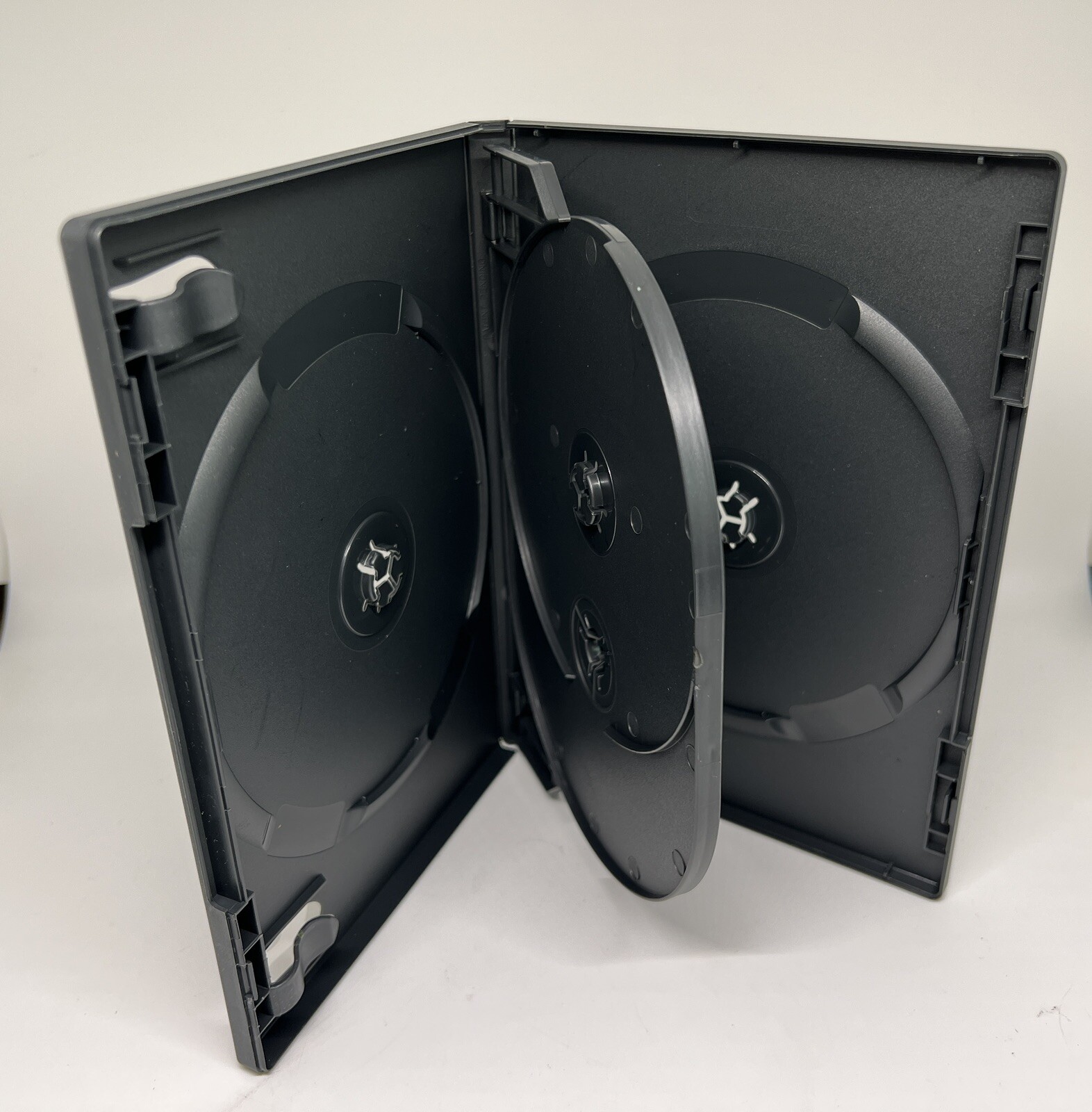 3 PCS New Top Quality Black 14mm QUAD (4) Disc DVD Case, Flip Tray,  DB14-4B