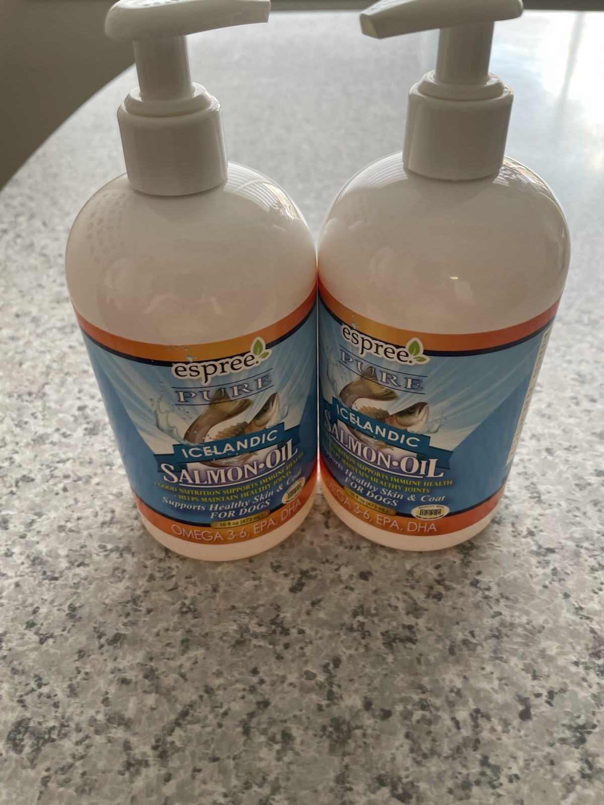 2 Pack Espree Wild Salmon Oil for Dogs 16oz (473ml)–Supports Healthy Skin & Coat