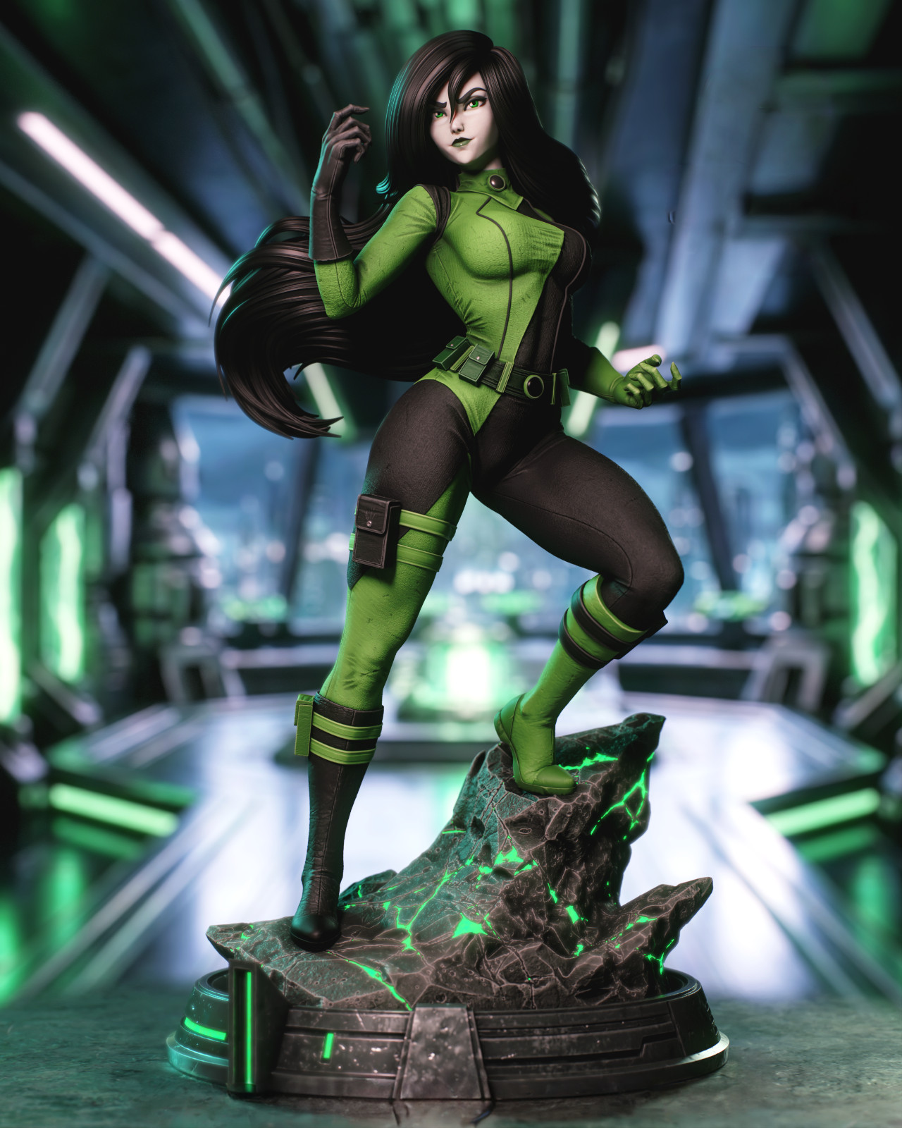 Painted Shego Statue 1/4 Sexy Figure