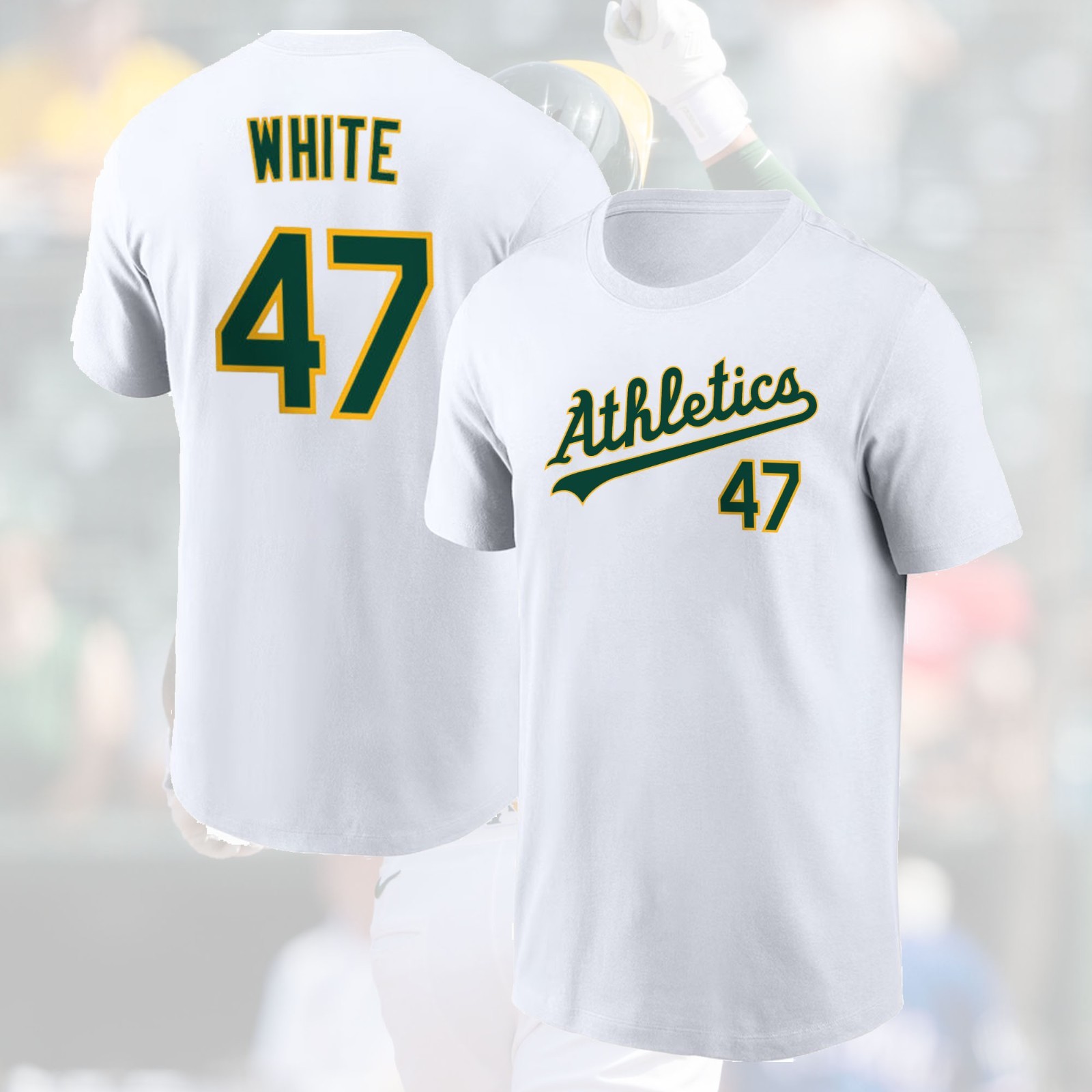 HOT - Tommy White #47 The Athle.tics 2026 Player Name & Number Fan Look