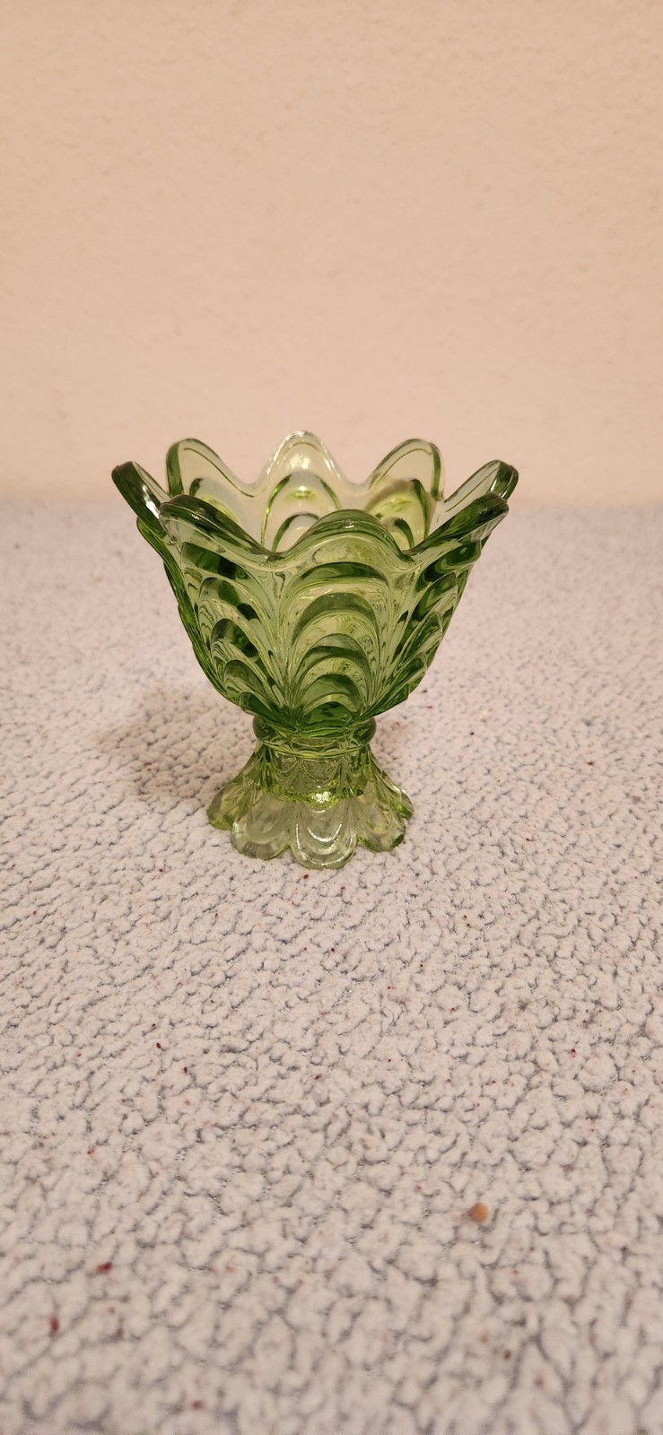 avocado green pressed glass dishes vintage