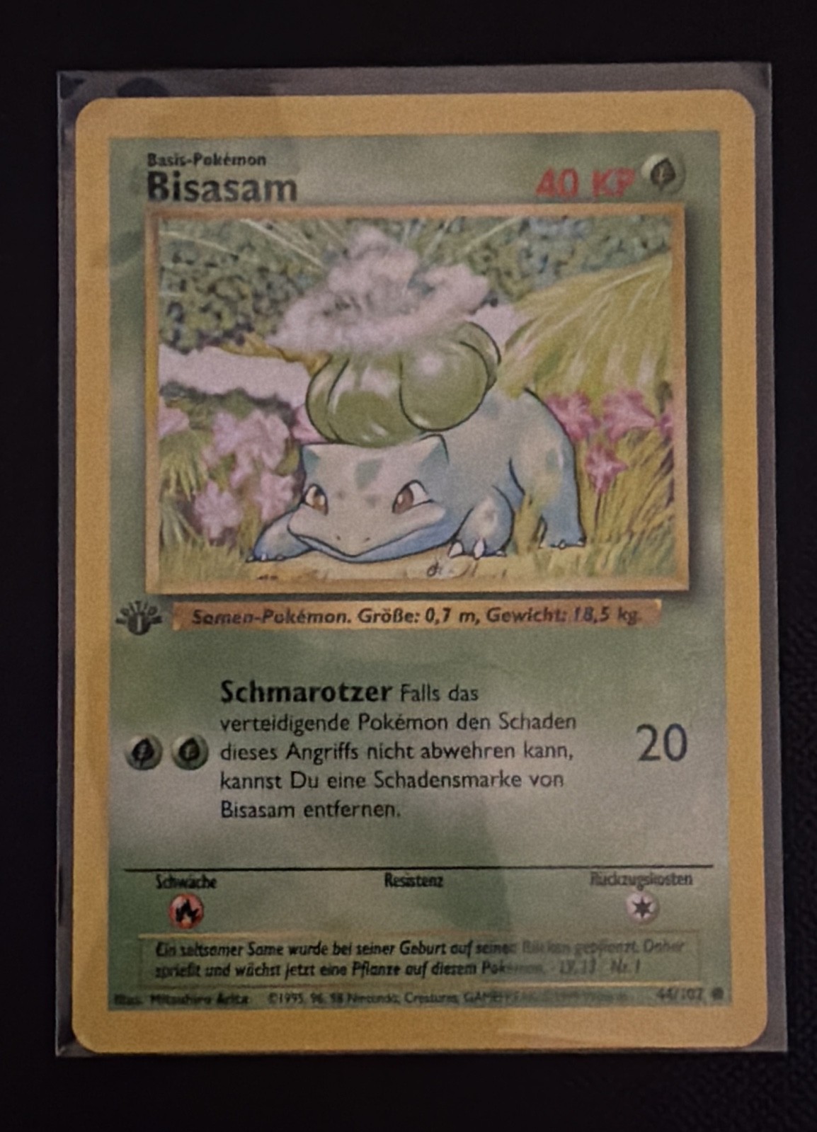 Bulbasaur 044/102 Base Set Shadowless 1st Edition German