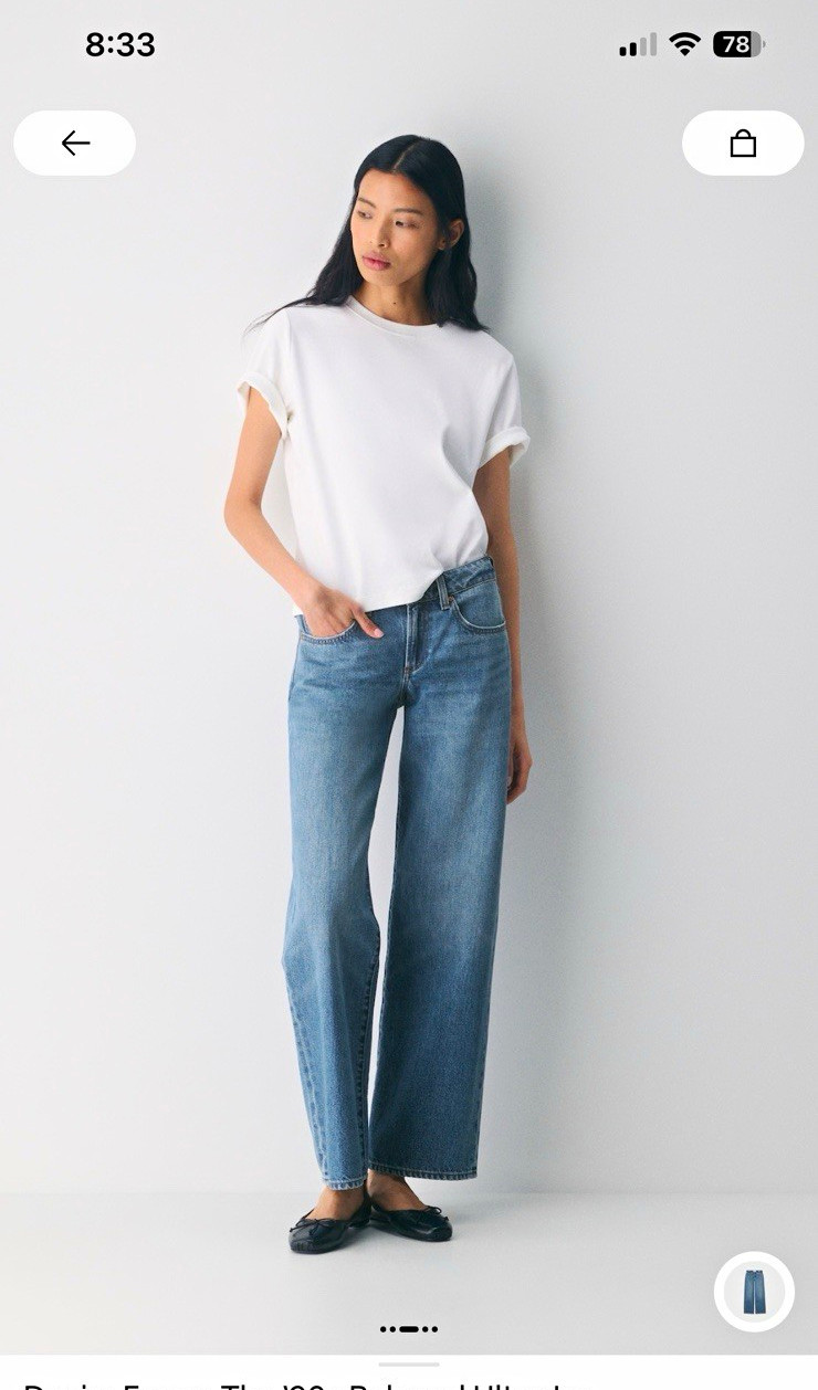Denim Forum \'90s Super Lo-Rise Baggy Wide-Leg Jeans 29 Blue 5-Pocket Denim Forum \'90s Super Lo-Rise Baggy Wide-Leg Jeans 29 Blue 5-Pocket