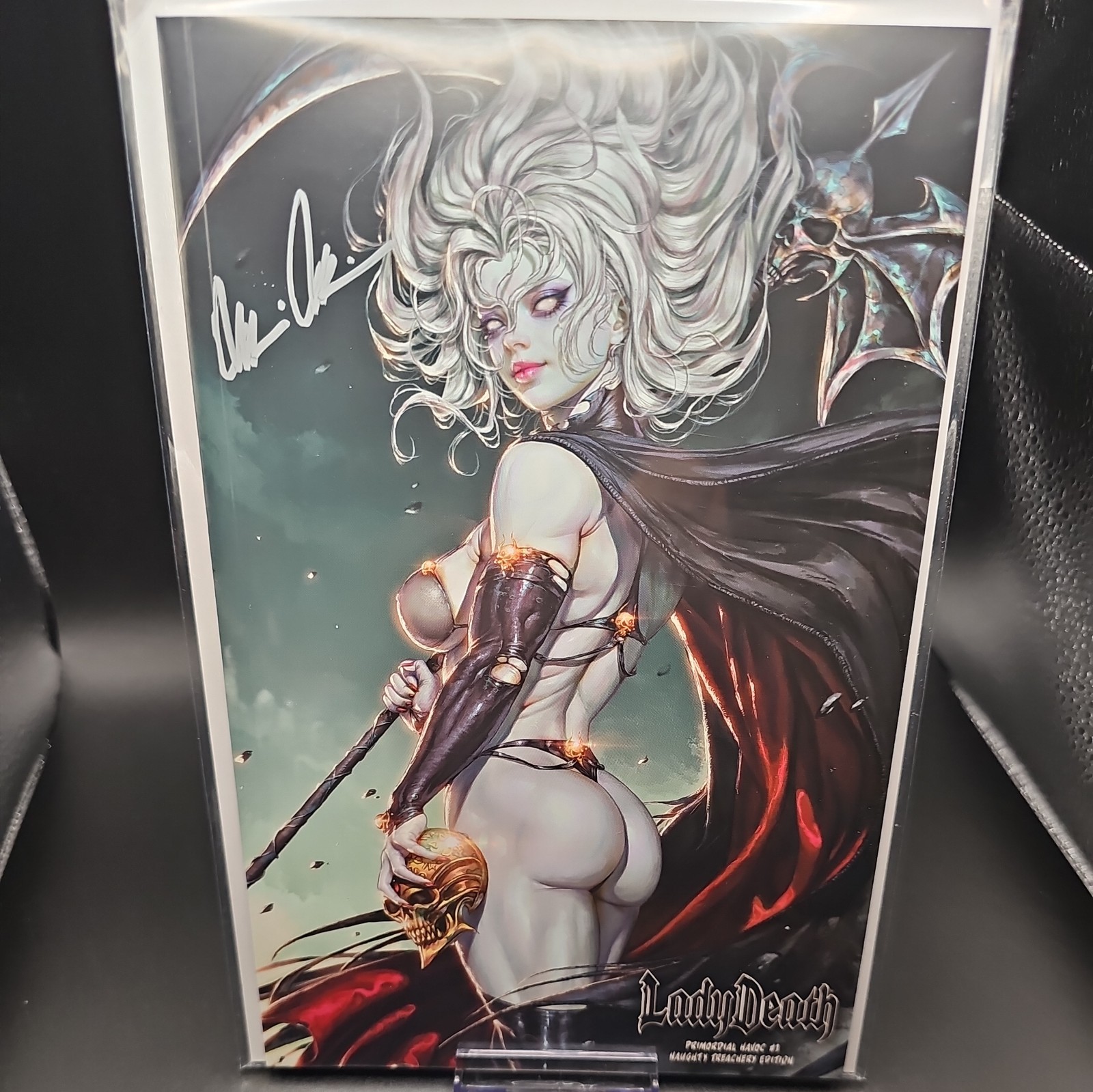 Lady Death Primordial Havoc #1 Treachery Ed. (2026)-Coffin EOM Var-VF/NM signed