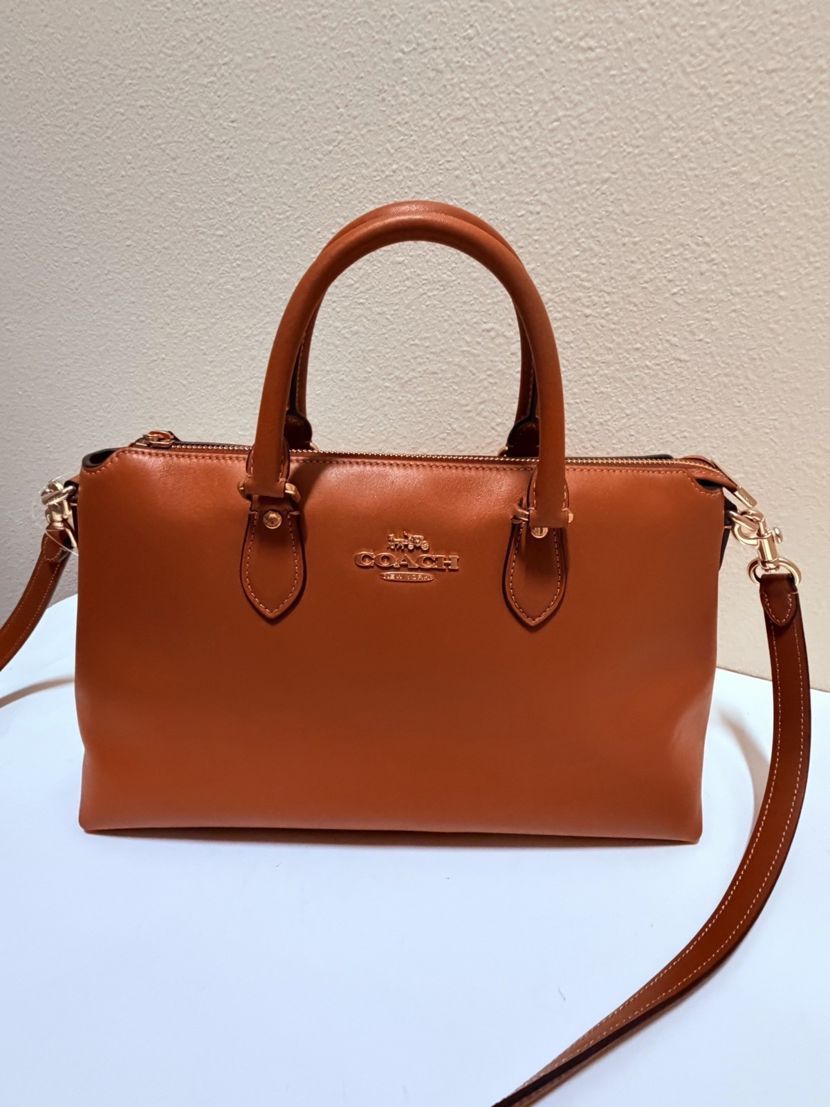 Coach Georgia Satchel Leather Shoulder Bag Detachable Strap New+Free Small Gift