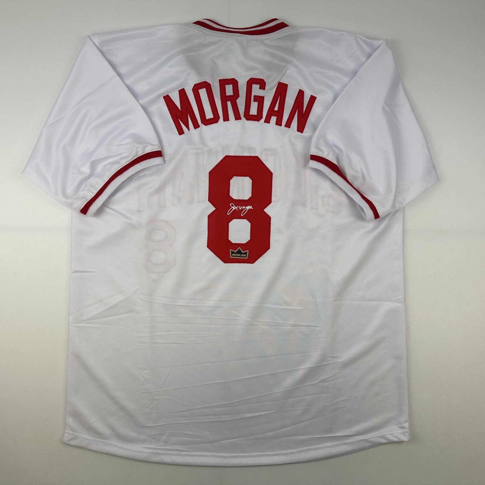 Facsimile Autographed Joe Morgan Cincinnati White Auto Jersey Men\'s XL Facsimile Autographed Joe Morgan Cincinnati White Auto Jersey Men\'s XL
