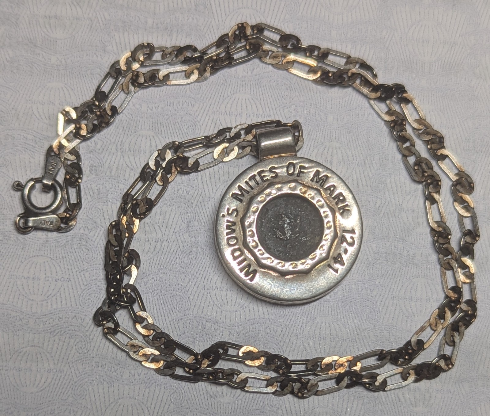 Authentic Widows Mite Coin Pendant Necklace .925 Silver Biblical Jewelry w/Chain Authentic Widows Mite Coin Pendant Necklace .925 Silver Biblical Jewelry w/Chain