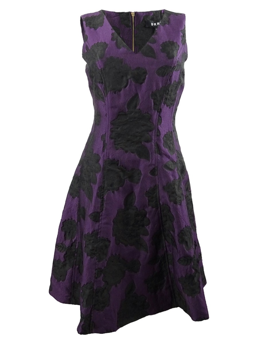 DKNY Women\'s Jacquard Fit & Flare Dress