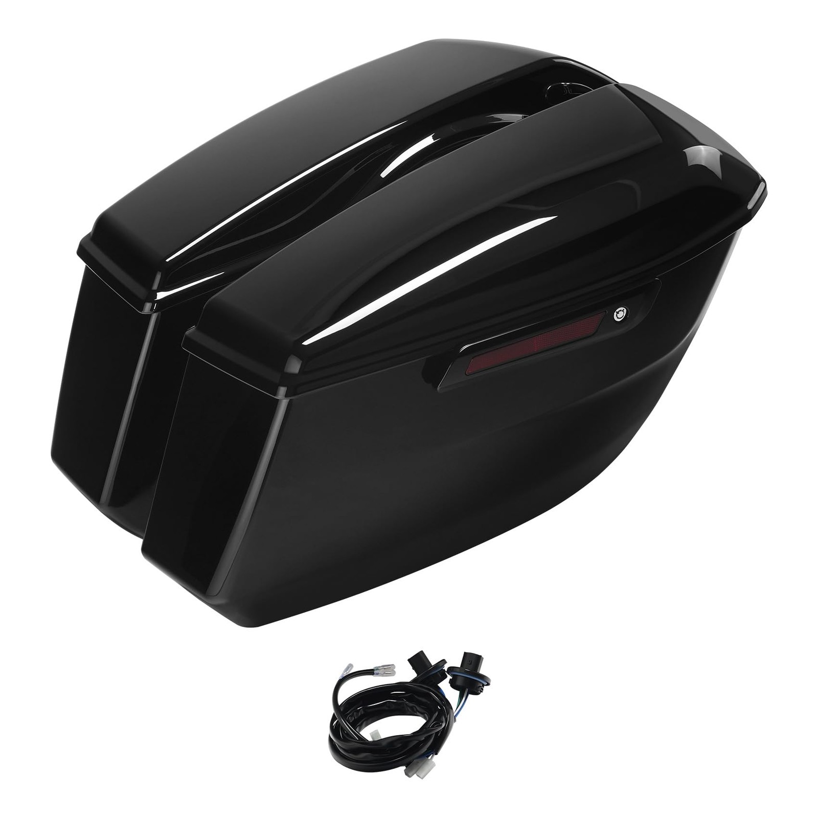 Vivid Black Hard Saddlebags Bags Fit For Harley CVO Road Street Glide 2023-2025