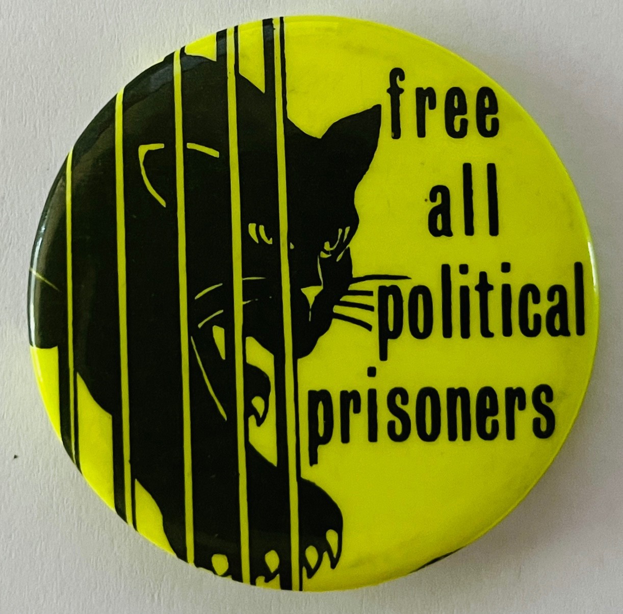 Black Panther Party Vintage 1960's button Free All Political Prisoners protest