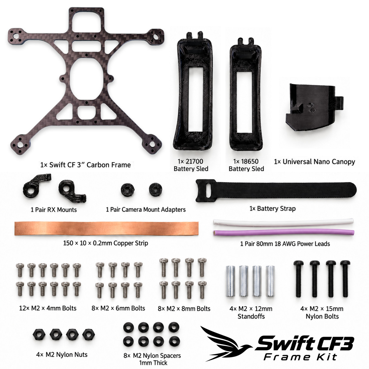 Swift CF 3in Frame Kit (Including Hardware)