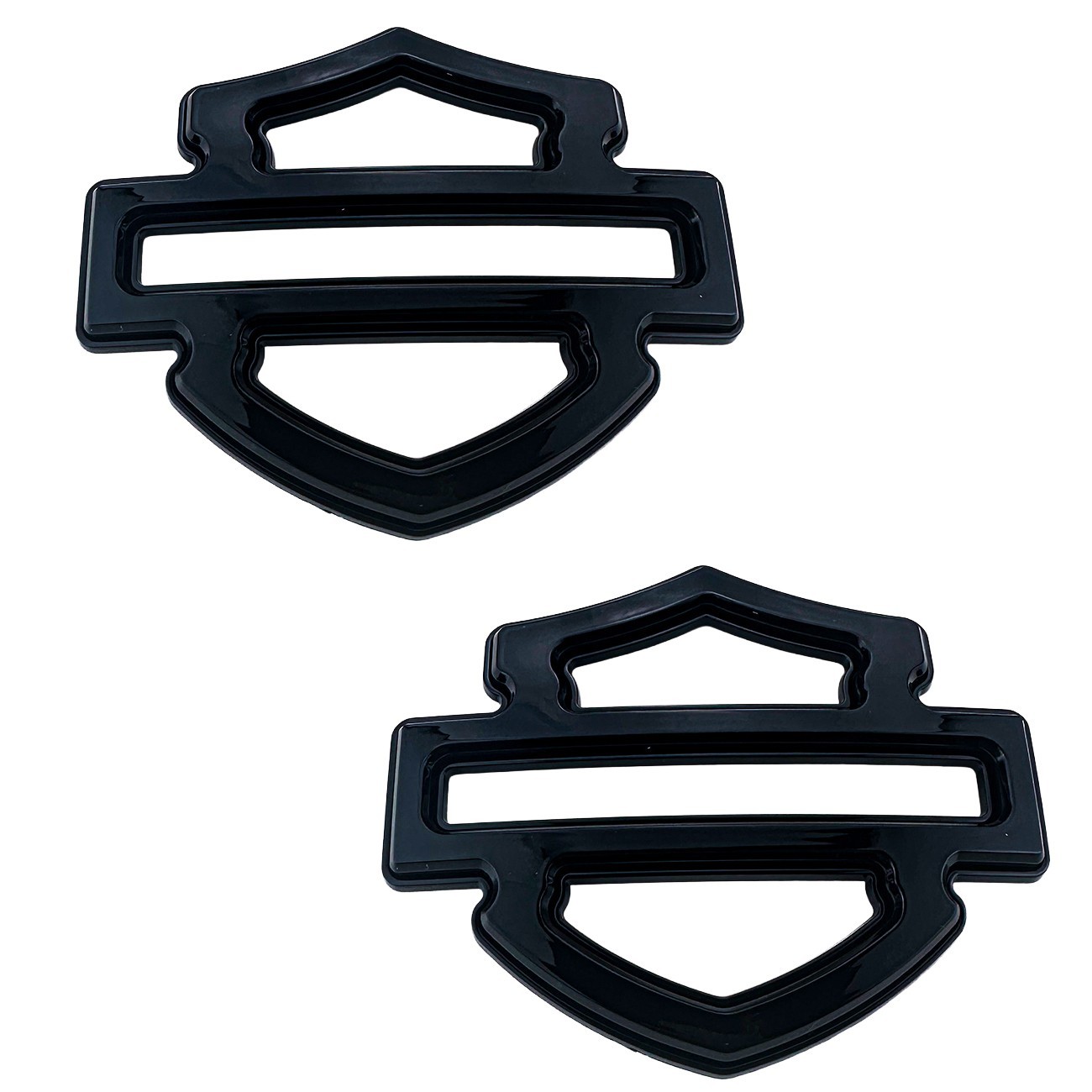 2Pc Custom Tank Emblems Gloss Black Double Layer 5 or 6 gal tank CVO 2Pc Custom Tank Emblems Gloss Black Double Layer 5 or 6 gal tank CVO