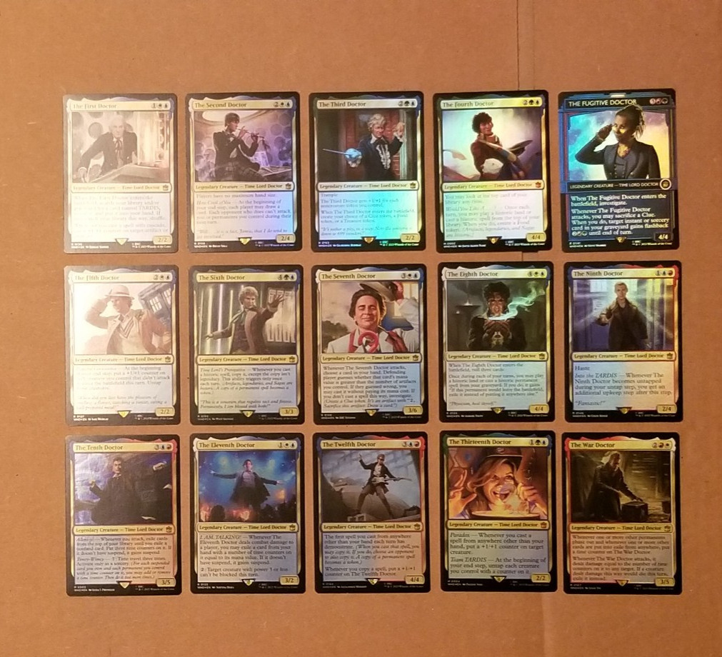 MTG Doctor Who FOIL Set of 15 Legendary Creatures (NM/MINT) One of Each Doctor