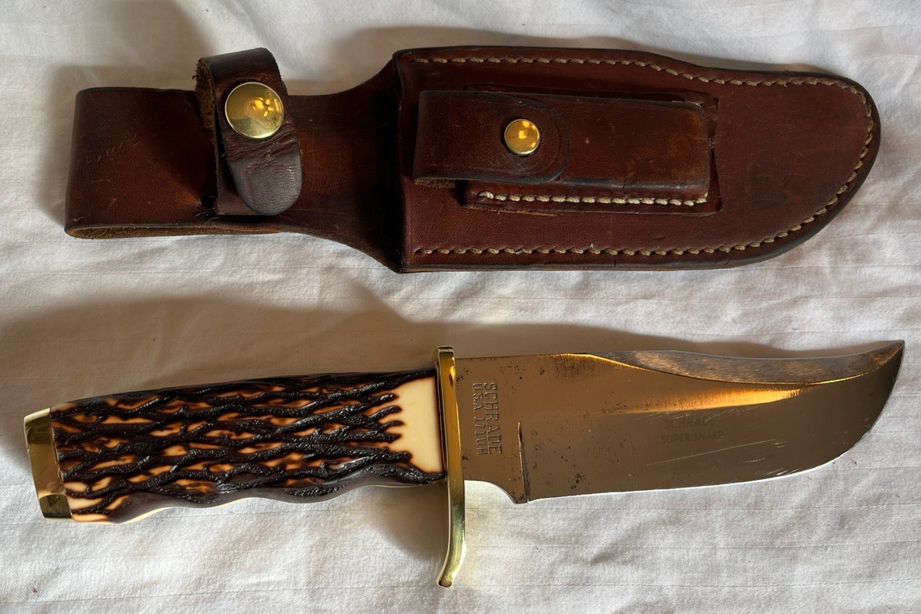 Vintage Schrade USA 171 UH 171UH Uncle Henry Knife with Leather Sheath & Stone Vintage Schrade USA 171 UH 171UH Uncle Henry Knife with Leather Sheath & Stone