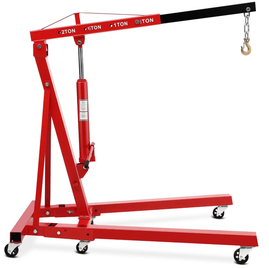 Garvee 2 Ton Hydraulic Folding Engine Hoist Cherry Picker Shop Crane 