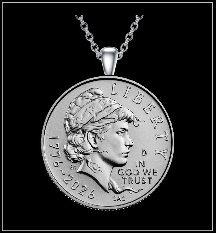 EMERGING LIBERTY DIME Necklace - commemorative 2026 US mint roll coin - SUPERB