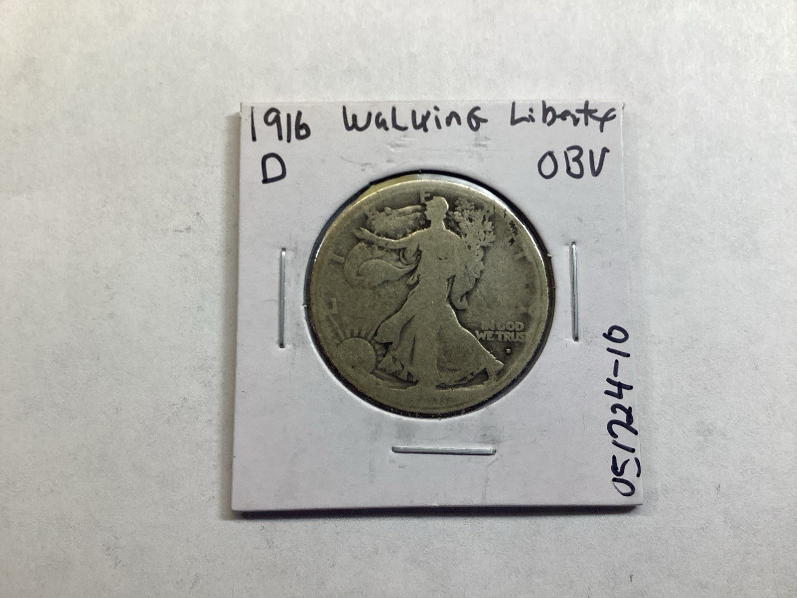 1916 D Walking Liberty Half Dollar with Obverse Mint Mark 051724 10re