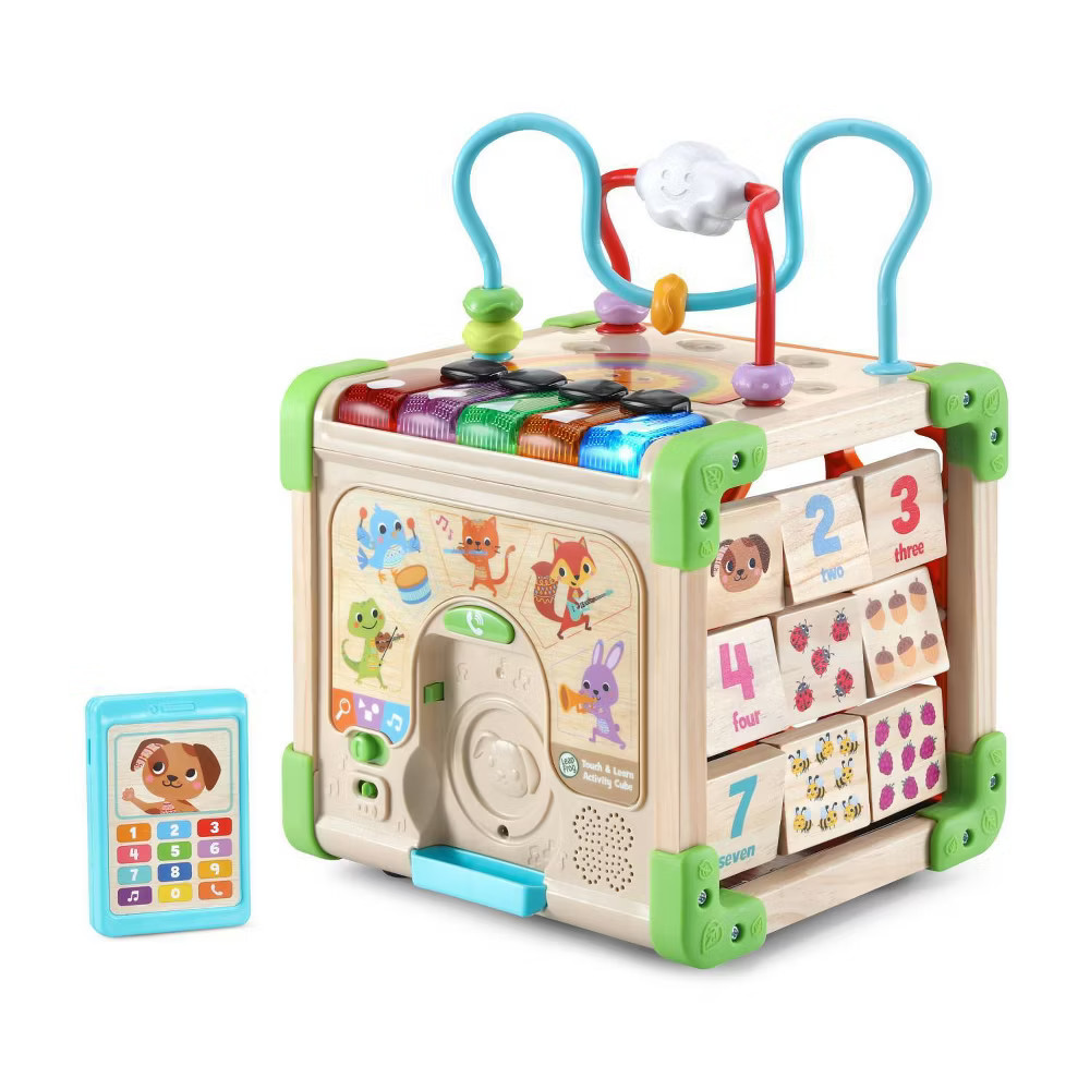 LeapFrog Touch & Learn Wooden Activity Cube Sensory Toy for Baby