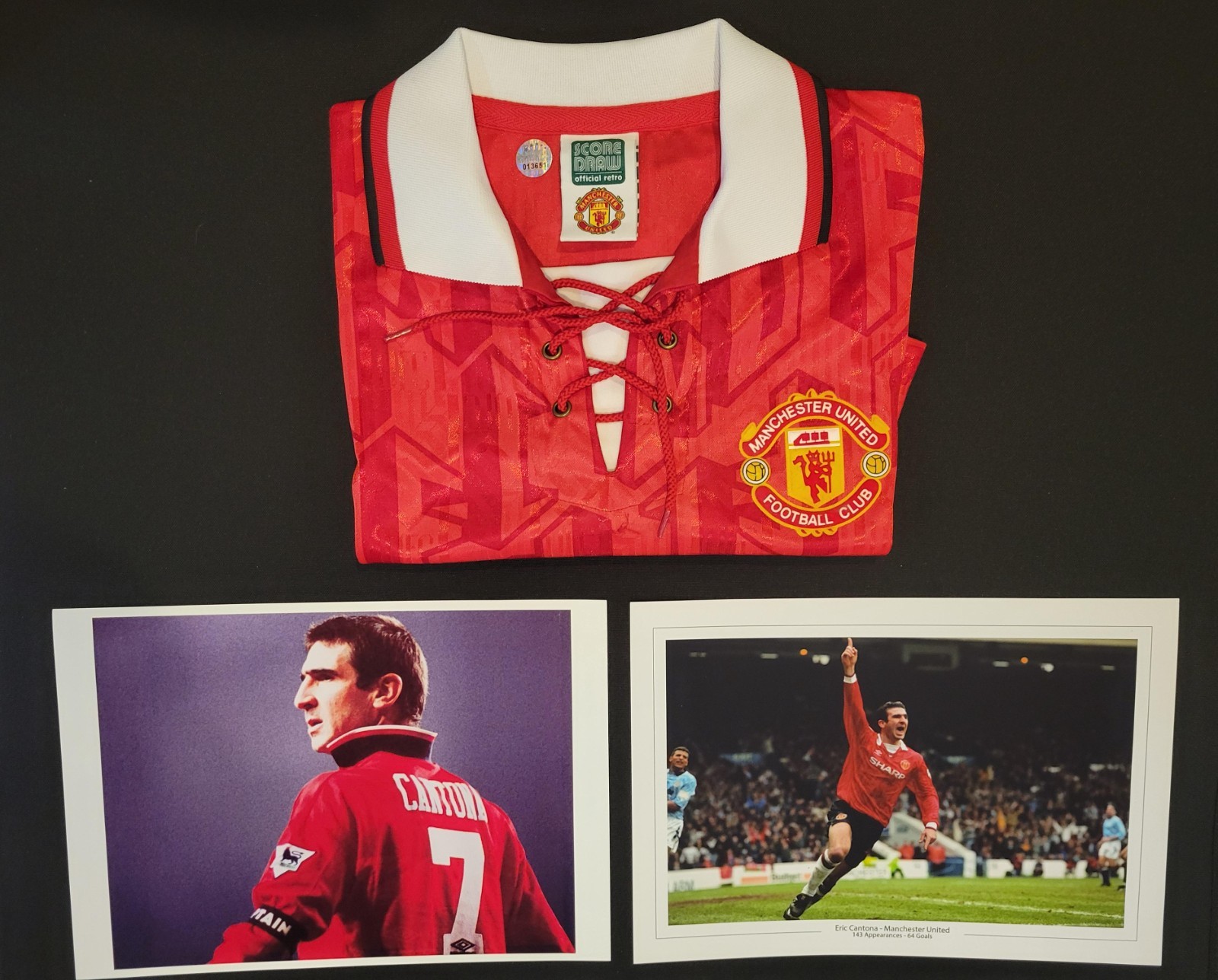 Eric Cantona Signed Official Replica Manchester United 1994 Shirt - Large