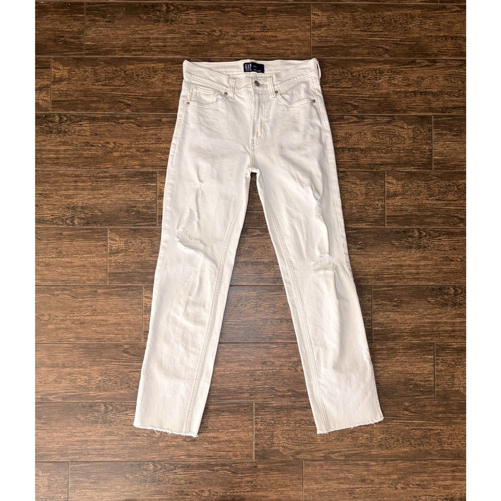 GAP Denim \'90s Loose White Distressed Jeans - 25R
