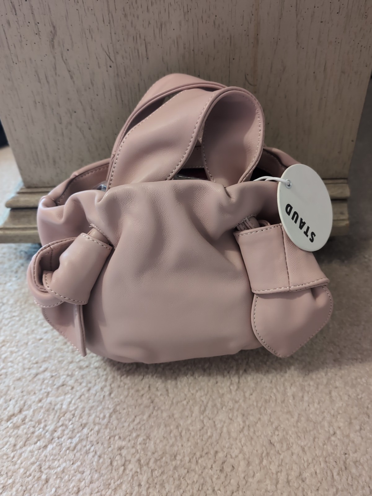 NWT STAUD RONNIE BLUSH LEATHER KNOTTED SATCHEL/CROSSBODY MINI NWT STAUD RONNIE BLUSH LEATHER KNOTTED SATCHEL/CROSSBODY MINI