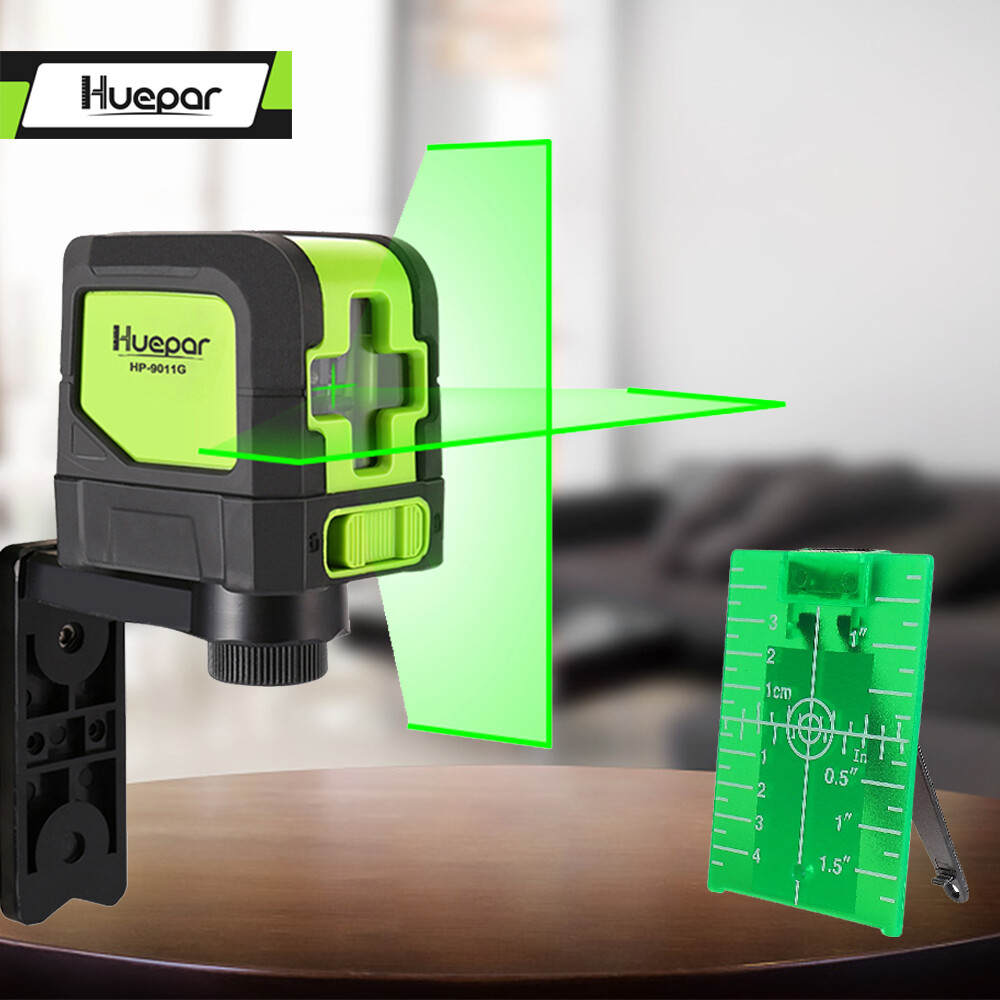 Huepar Green Laser Level DIY Cross Line Laser Self Leveling 9011G Bright Green