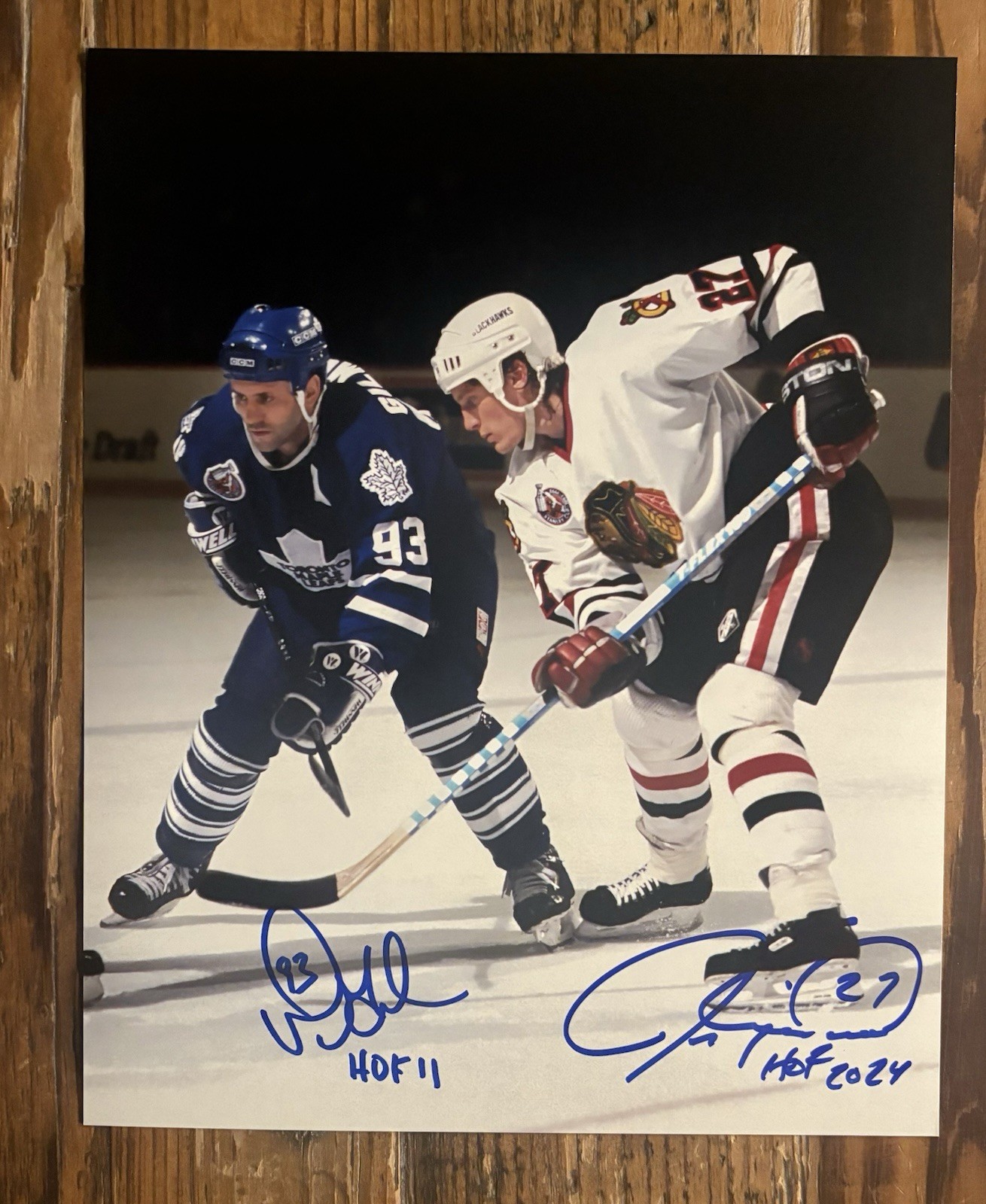 Autographed 8x10 Doug Gilmour Jeremy Roenick HOF Insc Maple Leafs Black Hawks Autographed 8x10 Doug Gilmour Jeremy Roenick HOF Insc Maple Leafs Black Hawks