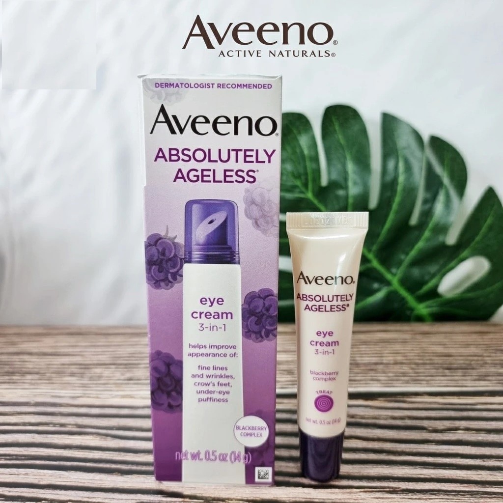 Aveeno Absolutely Ageless Eye Cream 3-in-1 Blackberry Complex .5 Oz. NEW IN BOX