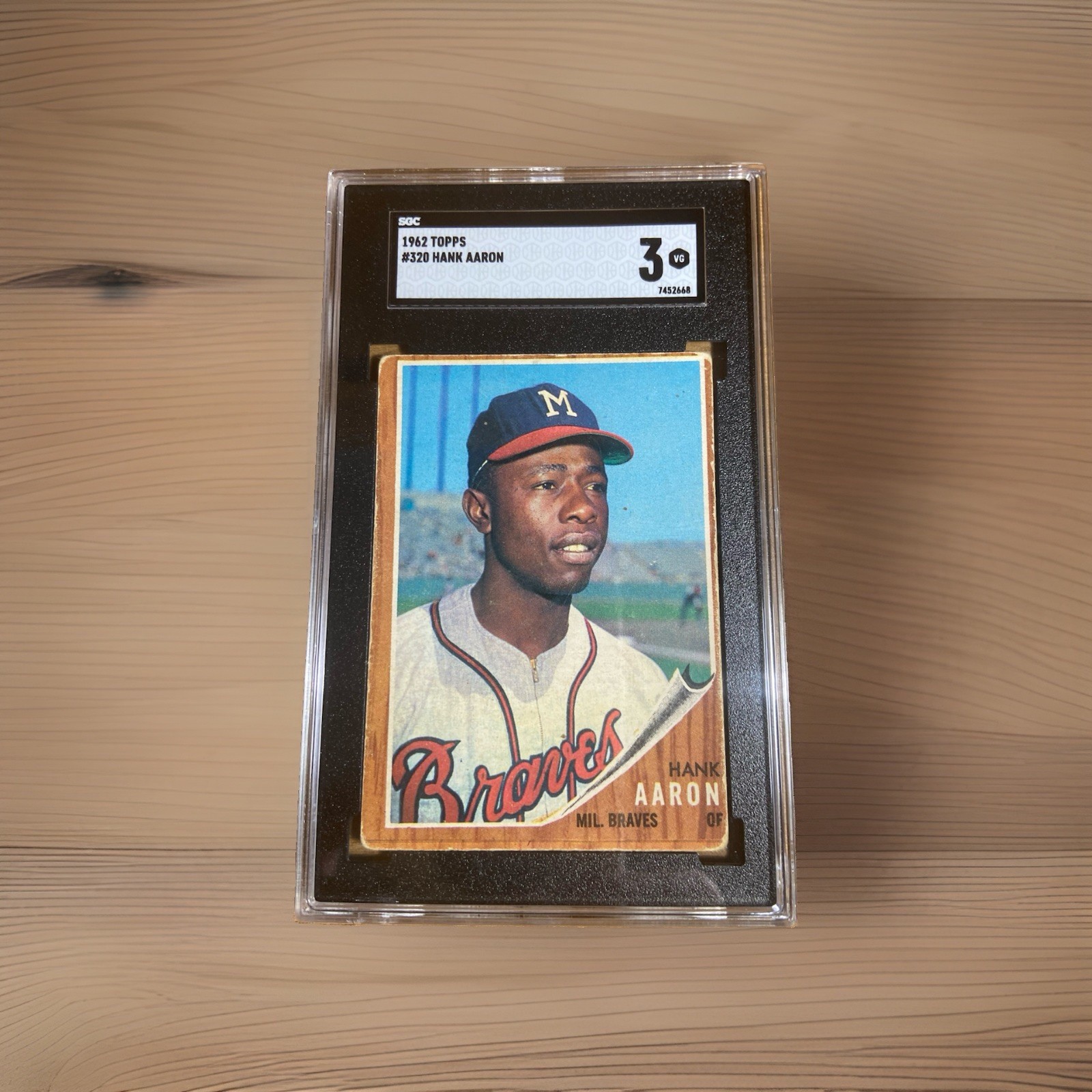 1962 Topps #320 Hank Aaron SGC 3 VG Milwaukee/Atlanta Braves HOF 1962 Topps #320 Hank Aaron SGC 3 VG Milwaukee/Atlanta Braves HOF