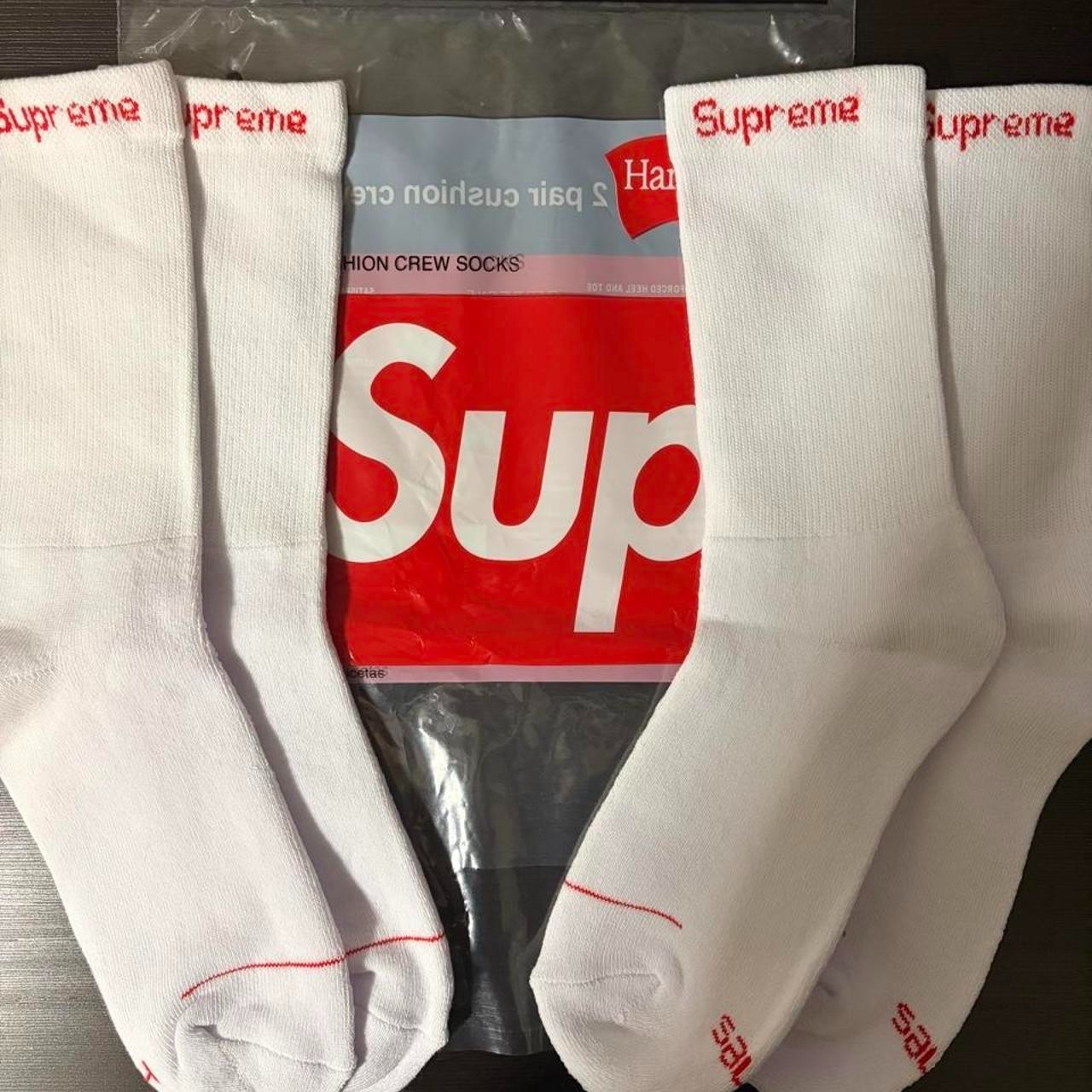 Supreme Hanes White Socks - Crew 4 Pack - Size 6-12 Streetwear Unisex New 2026