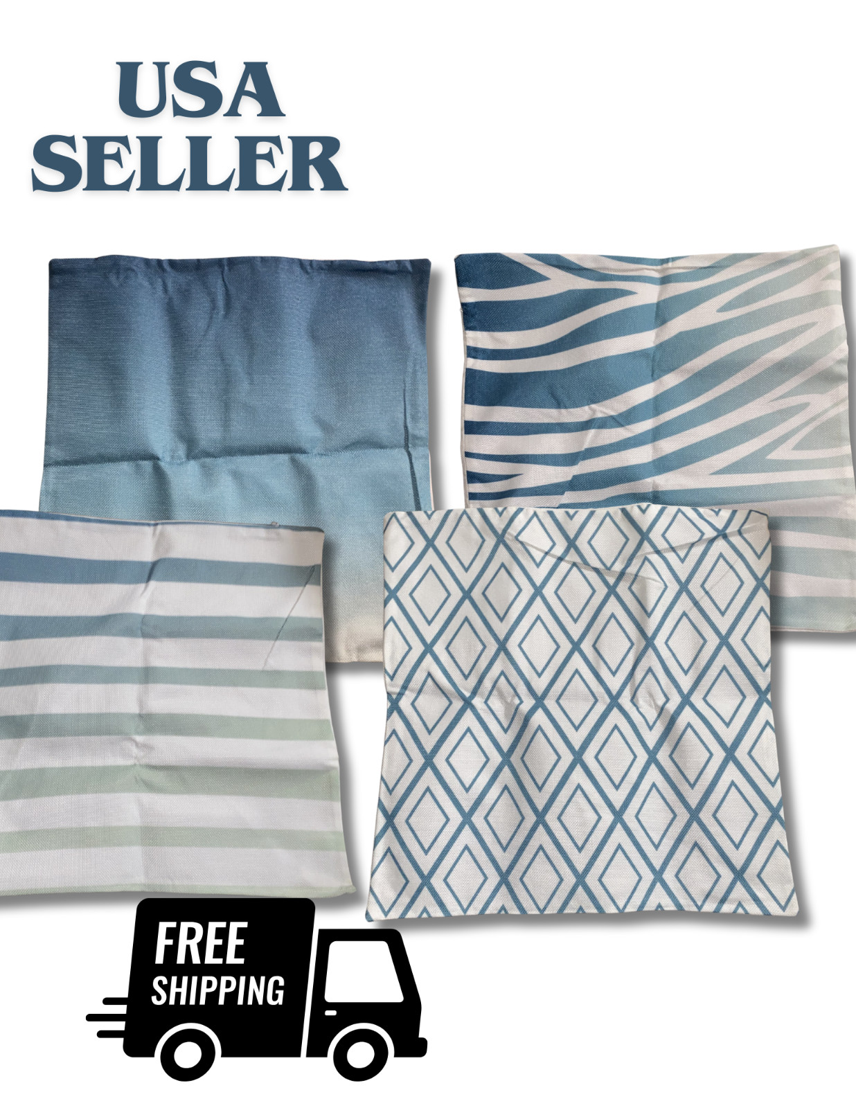 4 Pcs Aqua Decorative Pillow Set for Lounge room, Living Room