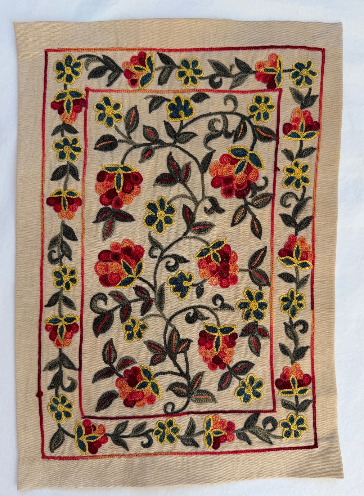 Uzbek Handmade Silk Suzani, New, Shipped from USA Uzbek Handmade Silk Suzani, New, Shipped from USA