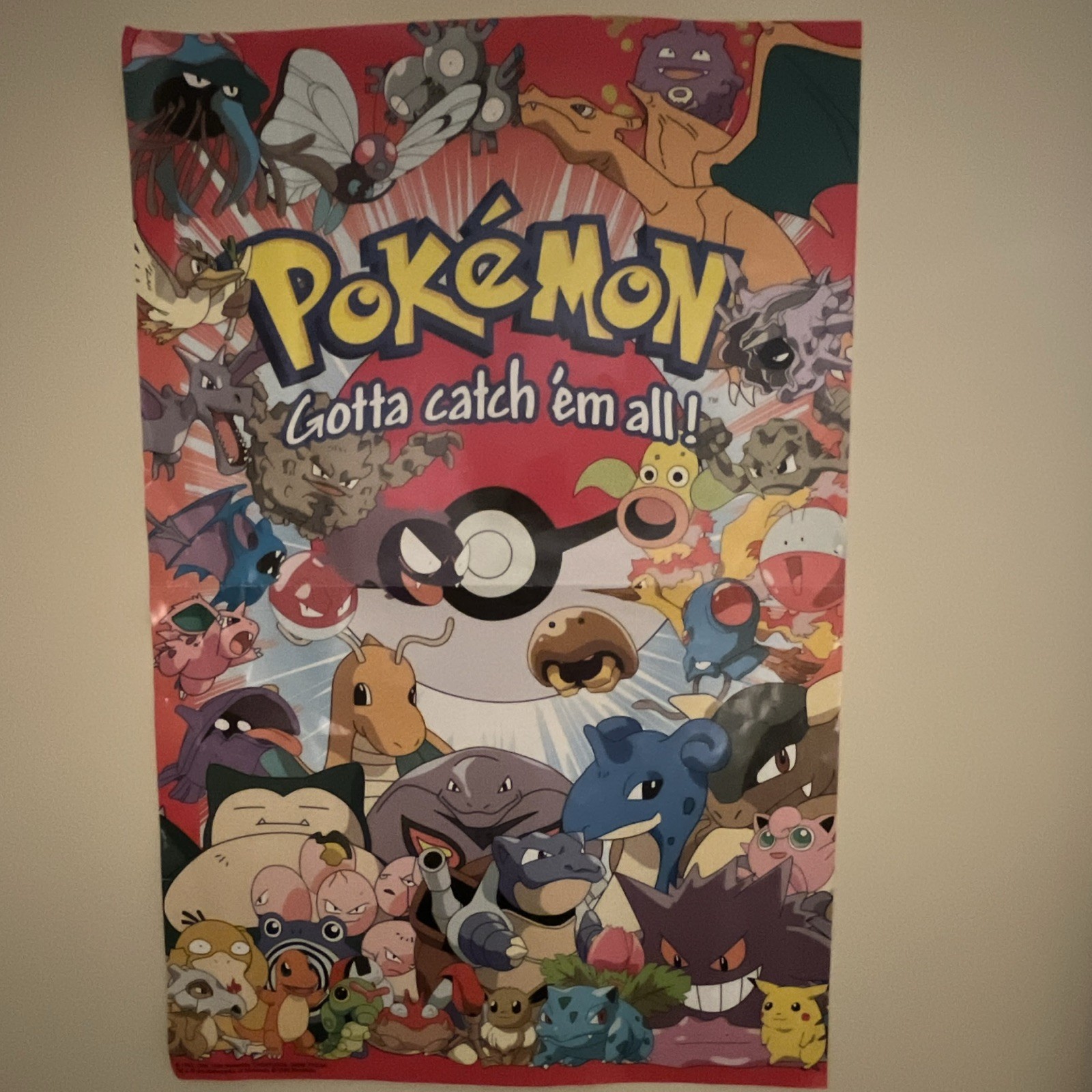 Vintage Pokémon Gotta Catch ’Em All Poster w/ Pikachu Charizard 30th 1999 Vintage Pokémon Gotta Catch ’Em All Poster w/ Pikachu Charizard 30th 1999