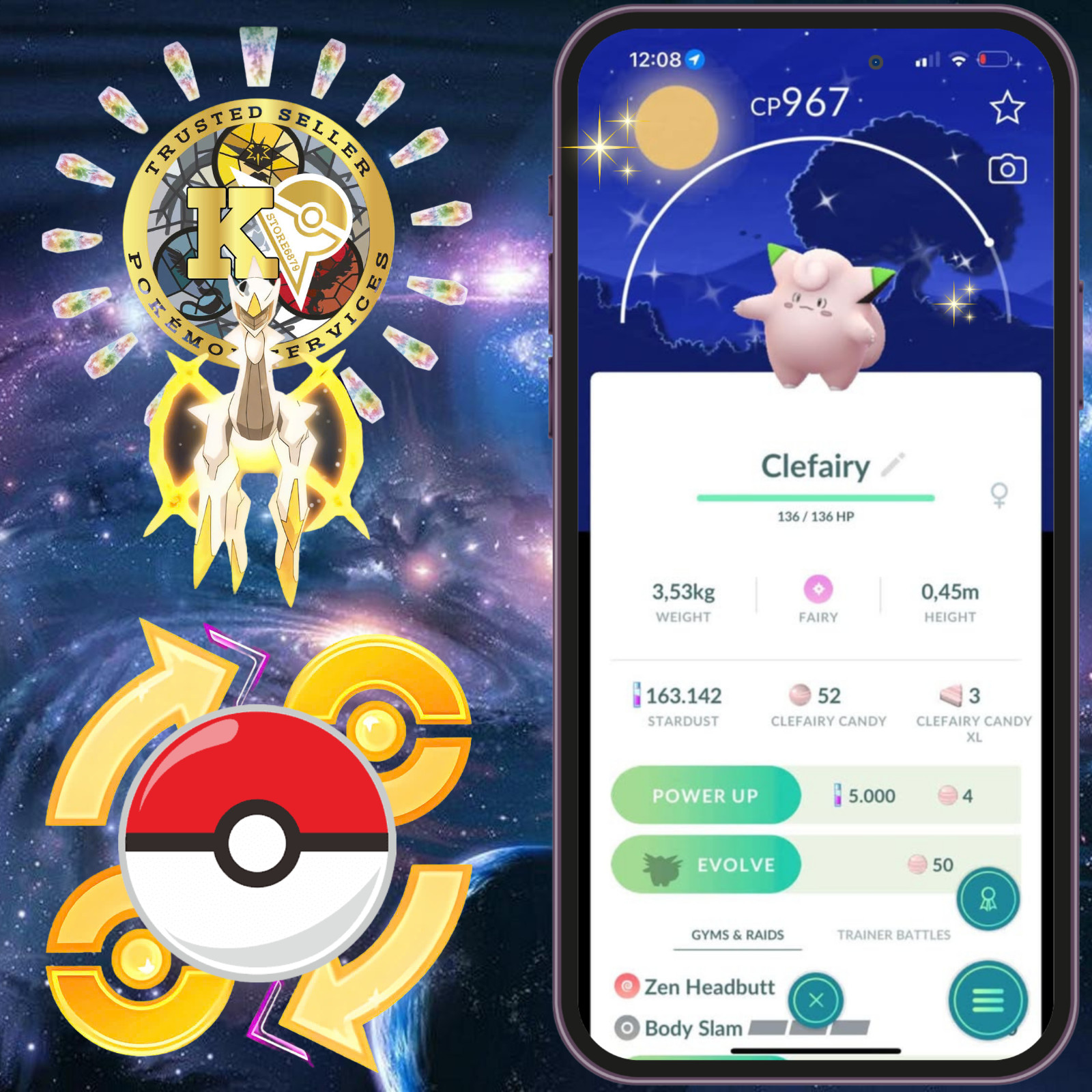 Pokémon —GO— Shiny Clefairy — Dancing in The Moonlight  Background—Digital♻️