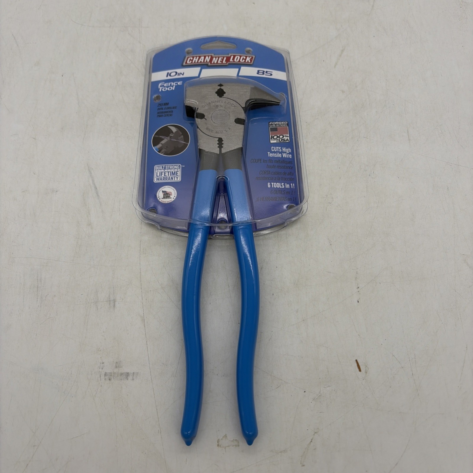 CHANNELLOCK 85 FENCE TOOL PLIERS BLUE HANDLES 10 INCH FENCING PLIERS NEW 6217509