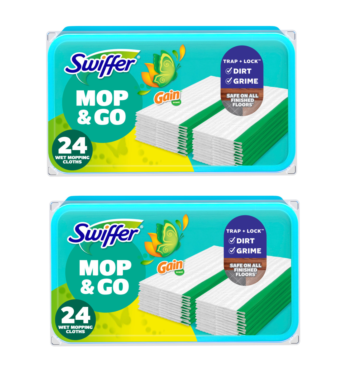 Swiffer Mop & Go Wet Refills Gain 48 Count 2-Pack