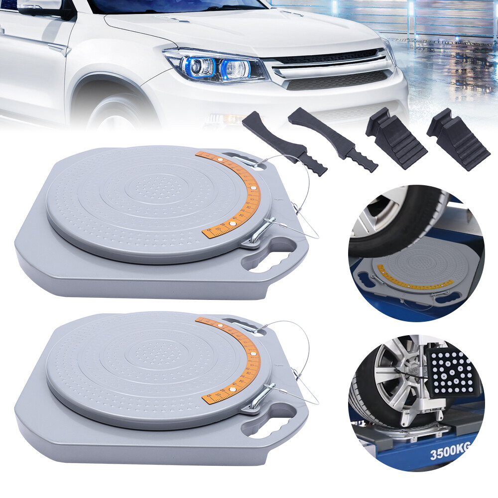 NEW 2x Wheel Car Truck Front End Wheel Alignment Turntable Turn Plates Tool Kit