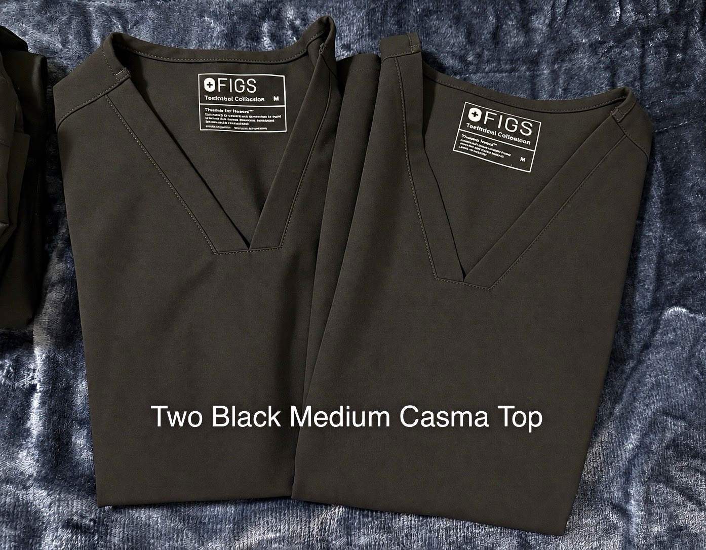 FIGS Casma Technical Collection Scrub Top Lot of 2 Women's Black Size M