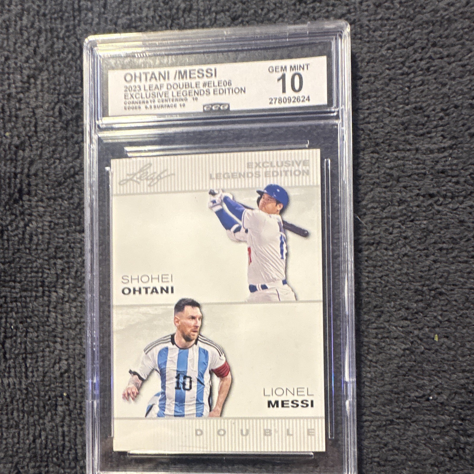 Leaf 2023 Double Exclusive Legends ELE-06 Ohtani Messi CGC 10 Graded
