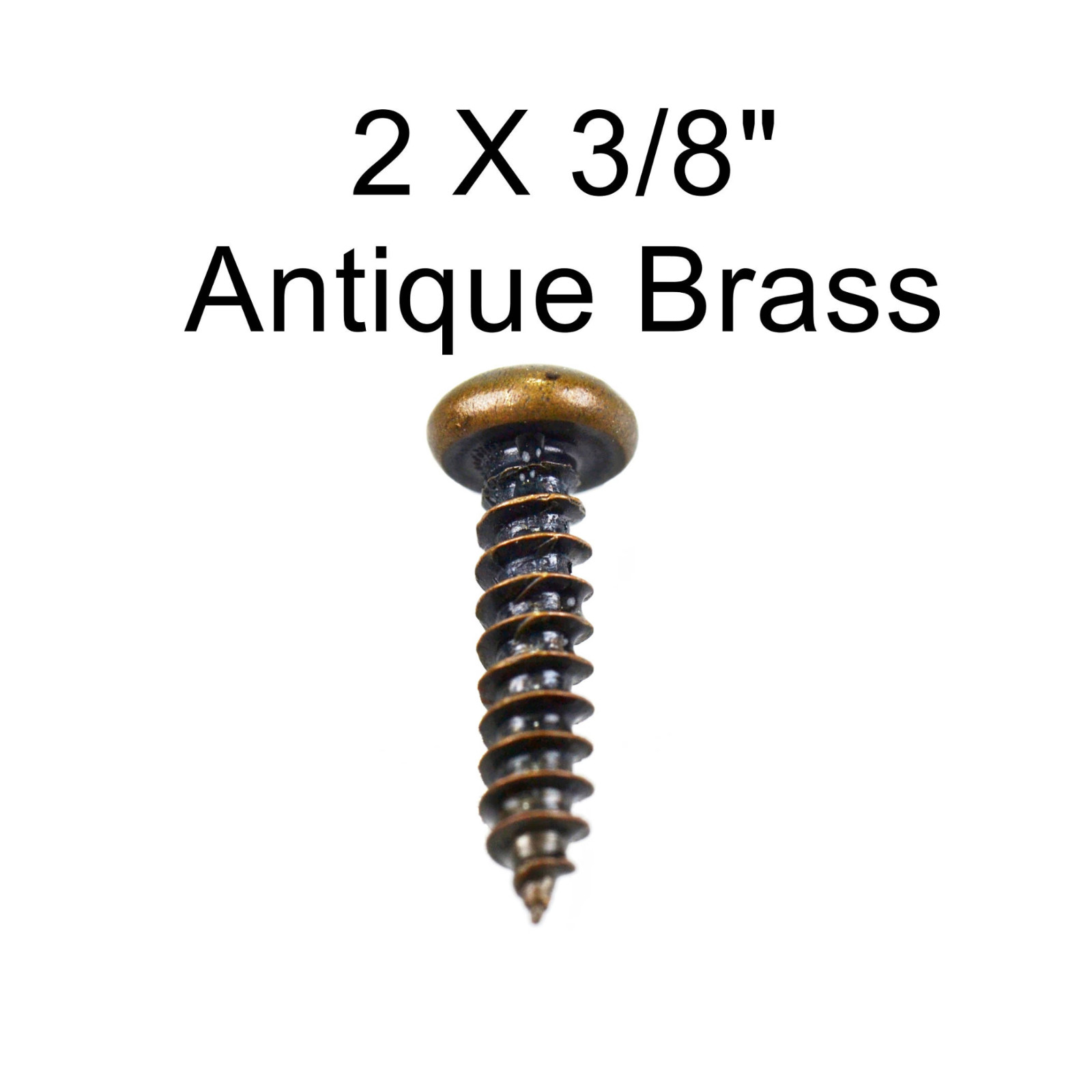 Antique Brass Round Head Screws, 2 x 3/8\ Antique Brass Round Head Screws, 2 x 3/8\