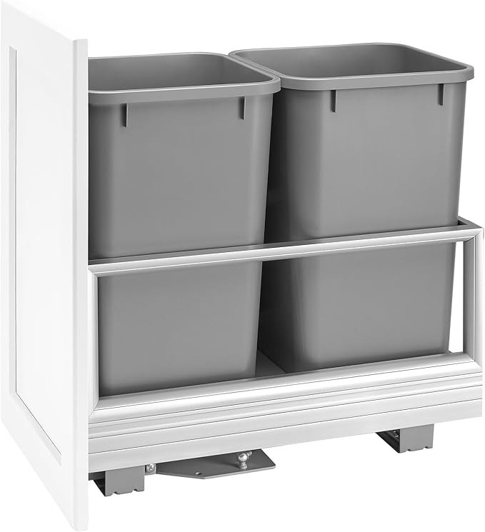 Rev-A-Shelf 5149-1527DM-217 Dual 27 Quart Pullout Waste Can w/ Rev-A-Motion