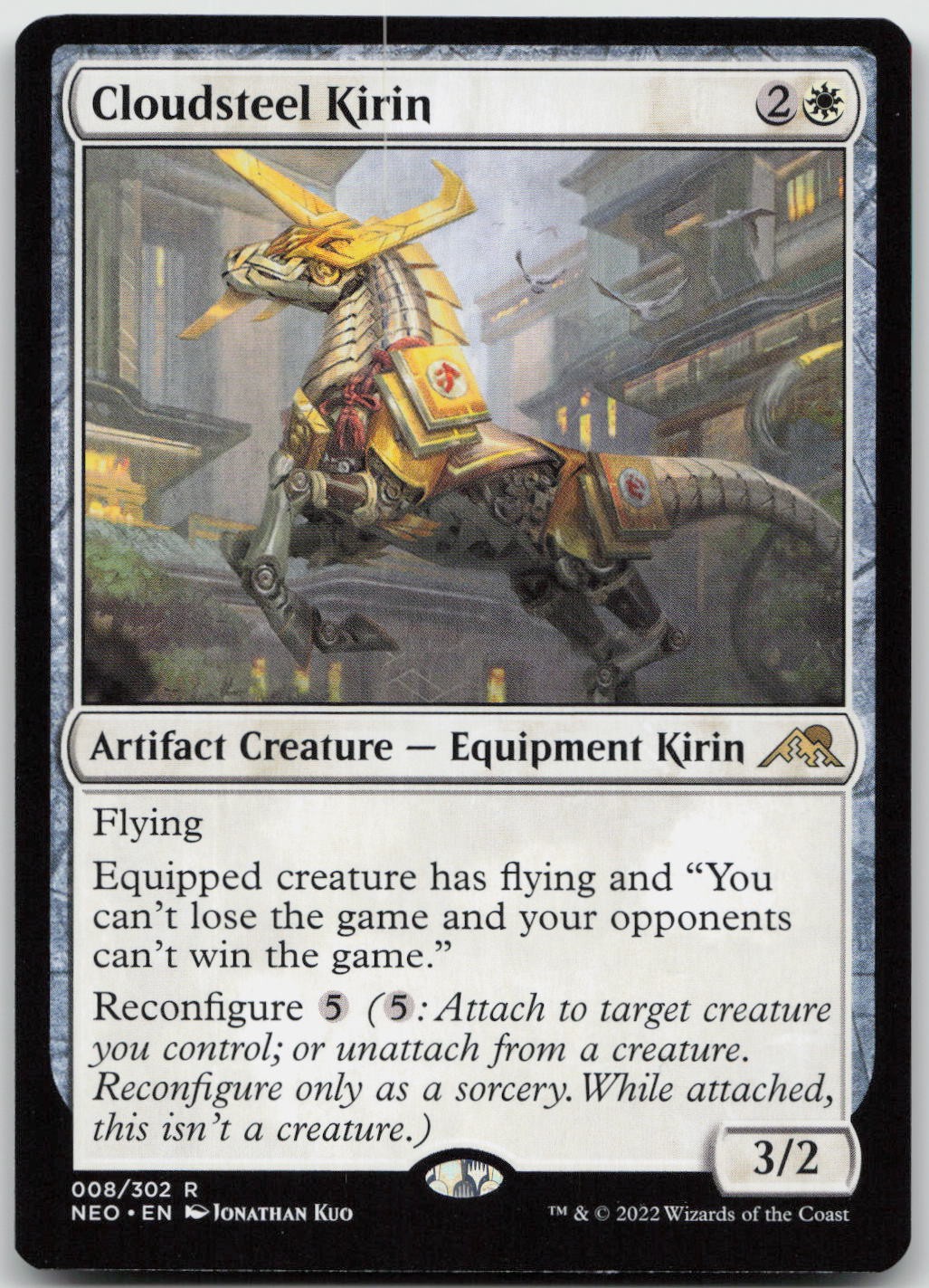 Cloudsteel Kirin 8 Rare Kamigawa: Neon Dynasty Magic: The Gathering Near Mint